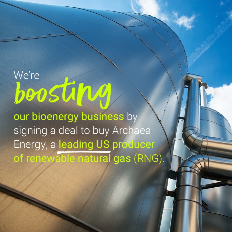 bp_plc's tweet photo. We’ve just signed a $4bn deal to buy @Archaea_Energy, a leading US producer of RNG.
💪 Boosting our bioenergy biz
⏩ Delivering additional value today with exciting future potential
🚛 Helping customers decarbonize
⚡ Investing with discipline into the energy transition