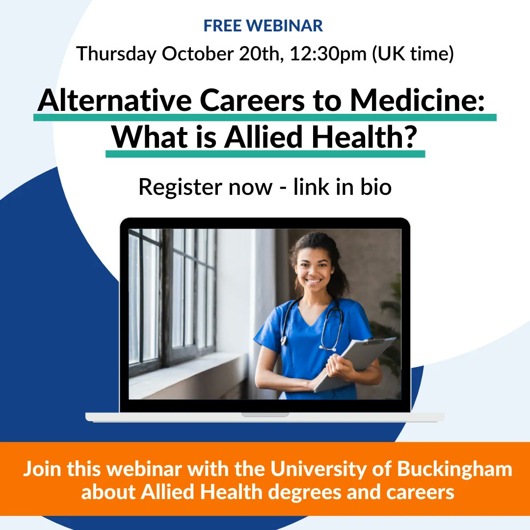 The Medic Portal (@themedicportal) on Twitter photo Join this free webinar on Thursday with <a href="/UoB_medic/">University of Buckingham Medical School</a> to find out more about Allied Health degrees and careers buff.ly/3fUwJaO Join this free webinar on Thursday with <a href="/UoB_medic/">University of Buckingham Medical School</a> to find out more about Allied Health degrees and careers buff.ly/3fUwJaO