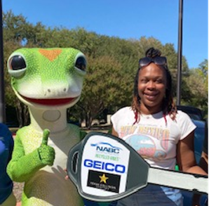Join in the emotional presentation to Kim Jones-Snipes, US Marine Corps veteran, thanks to <a href="/GEICO/">GEICO</a>, @TexasCollisionCenters and <a href="/WomensIndstryNt/">Women's Industry Network</a>! Thanks to everyone who made it possible!