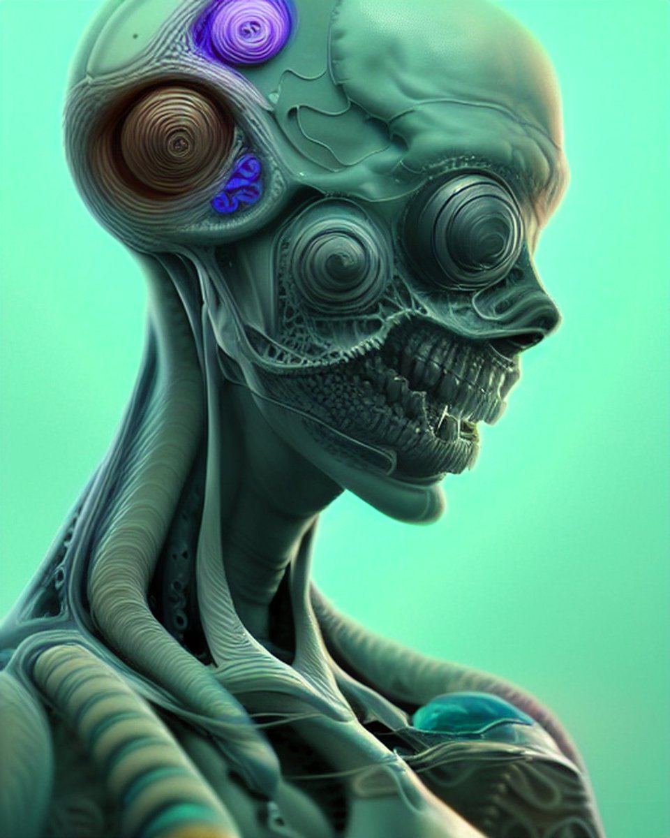 Alien portrait 4:5 #aiartcommunity #gan #ganart #generative #generativeart #nft #cnft #cardano #ada #creativeai #visuals #creativecoding #ai #machinelearning #digitalart #conceptart #aiart #stable #stablediffusion #stableAI #stableart