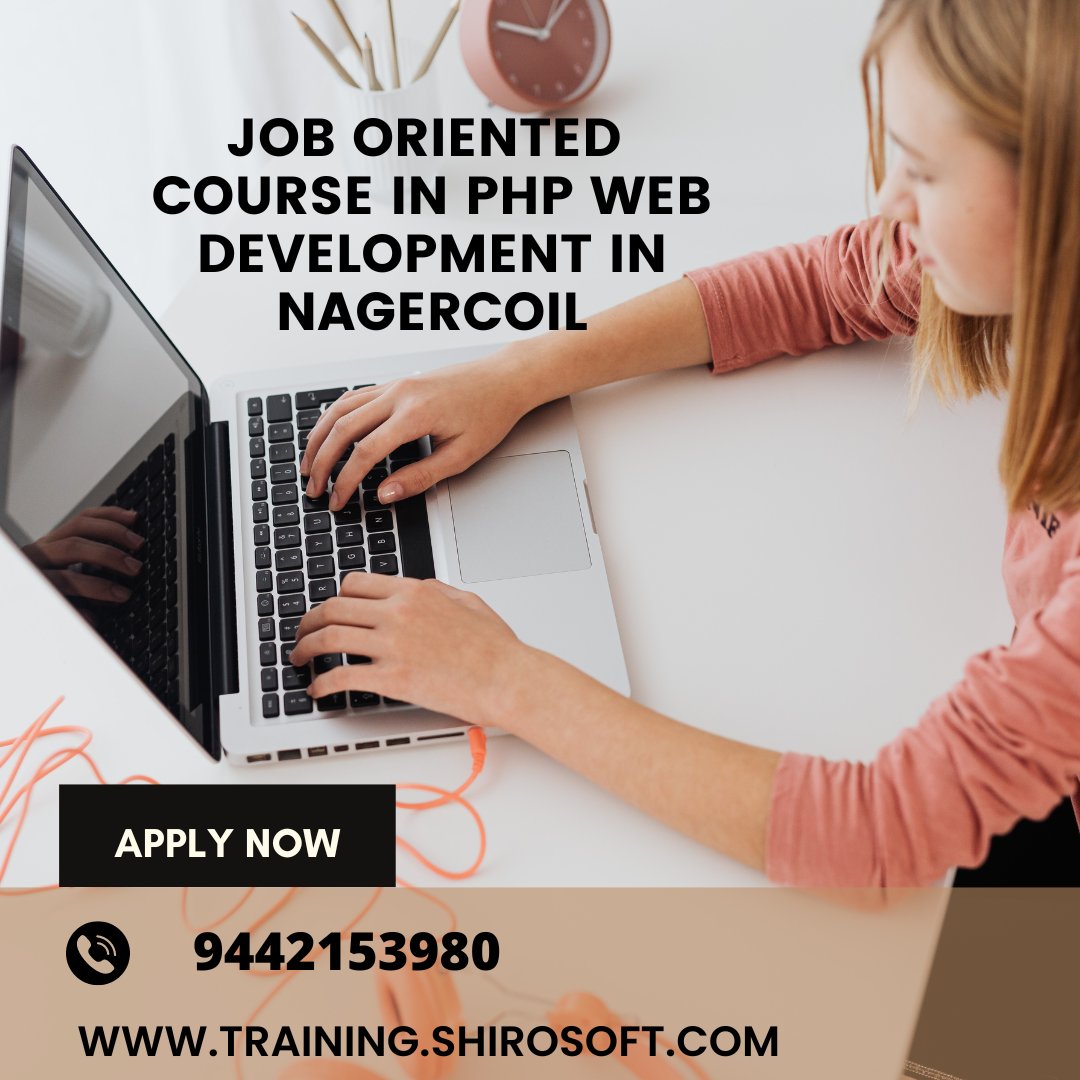 Job Oriented PHP Web Application Development training in #nagercoil #phptraining #phpjob #phpdeveloper #traininginstitutenagercoil #nagercoil #nagercoilcourses #computercoursesinnagercoil #computercourses #computercoursesforcollege #computercoursecenternagercoil