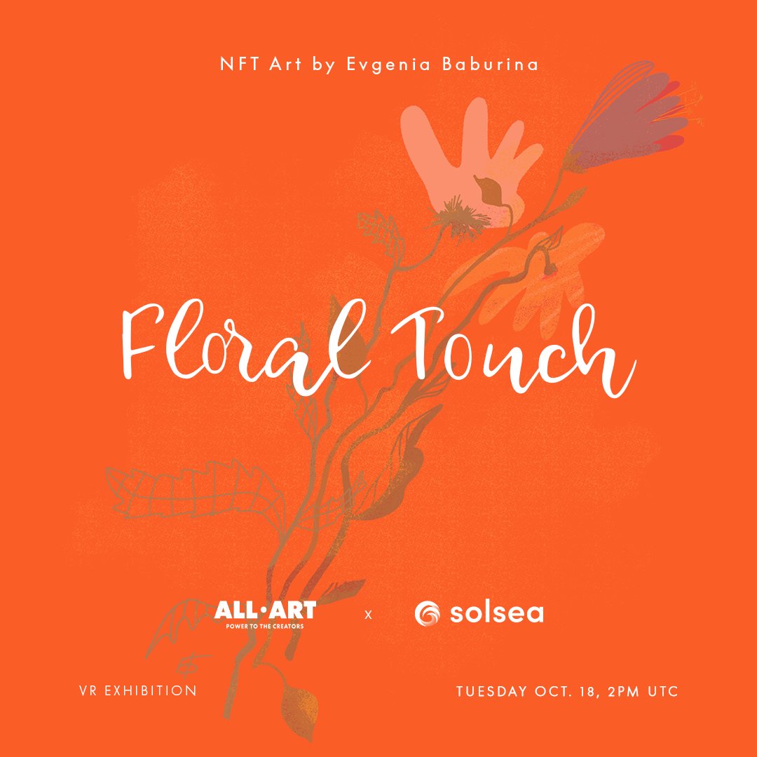 SolSeaNFT's tweet photo. We’re getting ready for Beyond the Walls - PART 2
And we can’t wait for tomorrow's show, by the insanely talented @ebabur_art 💐

You’ll get the chance to experience her "Floral Touch" in her VR exhibition, tomorrow at 2PM UTC

#beyondthewalls https://t.co/1dDr82oi1O