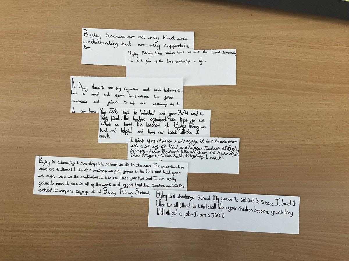 Some of the Year 6 comments about our wonderful school.