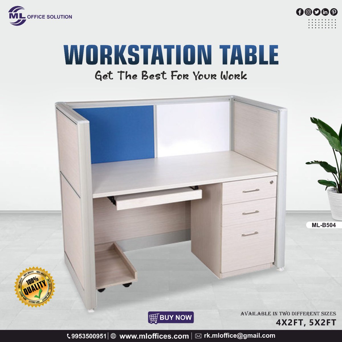 rkmloffice's tweet photo. ML-B504 Workstation Table
Available In two different sizes:
5x2 ft: https://t.co/OUh8Zo5mZj
4x2 ft: https://t.co/ext2sK62EQ

#mlofficesolution #workdesk #officetable #officefurniture  #workstation =#officefurnitureshop #woodentable #studytable #ComputerTable #workstationtables https://t.co/B5XjbhCFhL