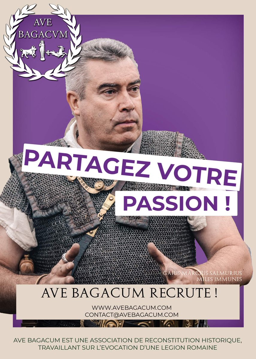 De l'immersion au sein de la vie romaine oui, mais aussi pour partager notre passion, notre travail avec le public.

Si comme Salmurius, vous avez la passion de la transmission, n'hésitez pas à rejoindre Ave Bagacum, nous recrutons !

avebagacum.com