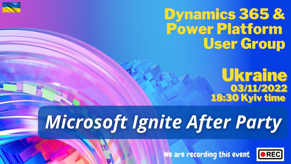 Анонсовано Microsoft Ignite 2022 After Party! 03/11/2022 о 18:30 за Києвом, мова українська

Спеціальний гість - <a href="/a33ik/">Andrew Butenko 🇺🇦 🇺🇸</a>

Деталі - bit.ly/3T8xPhM або bit.ly/3MClvE0

#microsoft #microsoft365 #MSIgnite #msdyn365 #dynamics365 #d365ukraine #d365 #powerplatform