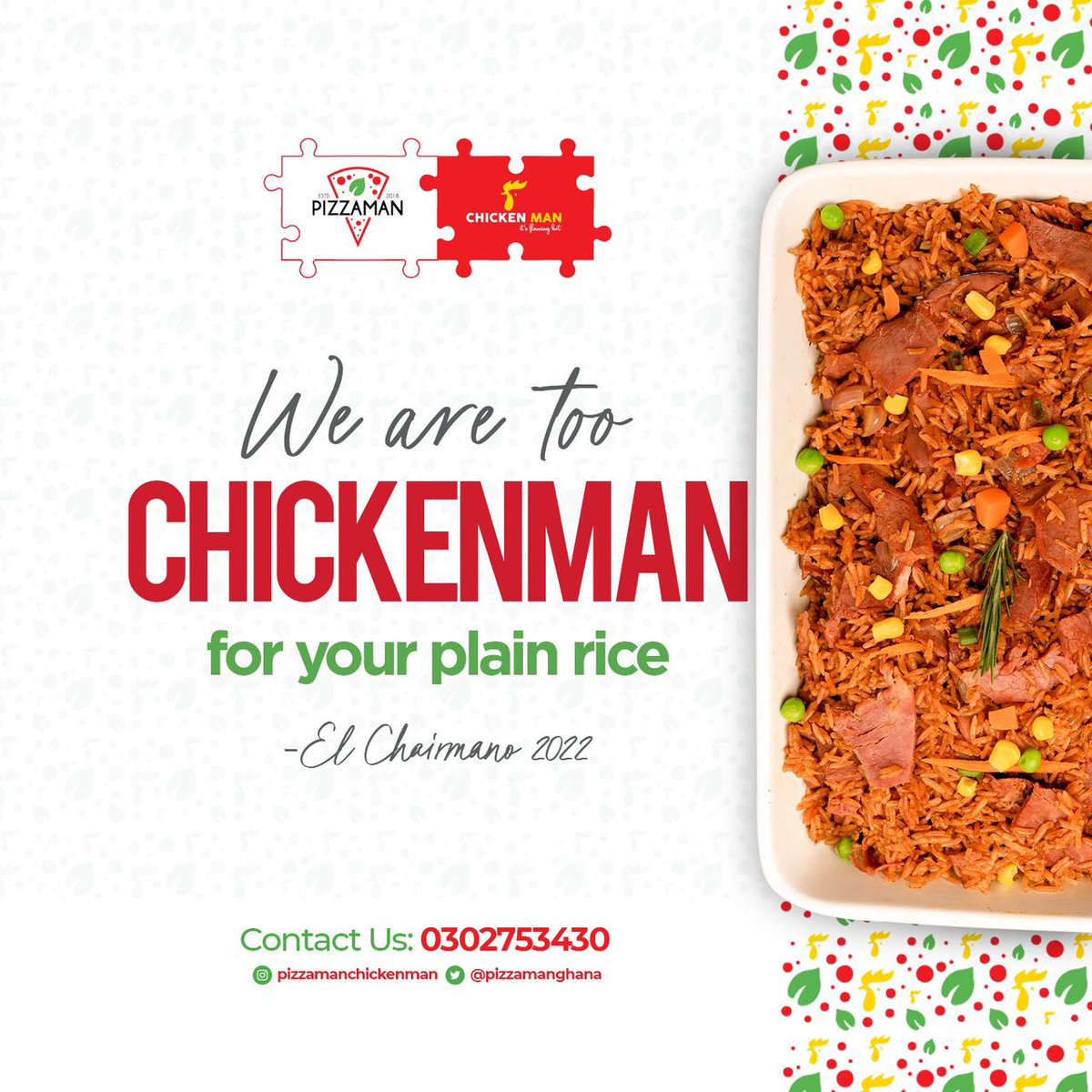 It’s chickenman or nothing else 👌👌👌👌 you can’t go wrong with us 🔥🔥🔥🔥🔥🔥🔥🔥🔥🔥🔥🔥<a href="/pizzamanghana/">Pizzaman ChickenMan</a> <a href="/mayor_greglory/">Essuman-Amankwah Eben</a> <a href="/belvis_annor/">Belvis Annor</a> <a href="/EmmanuelXonu/">Emmanuel Kwasi Xonu</a> <a href="/Dopenationworld/">Dope Nation</a> <a href="/GhDopeNation/">DOPENATION</a>