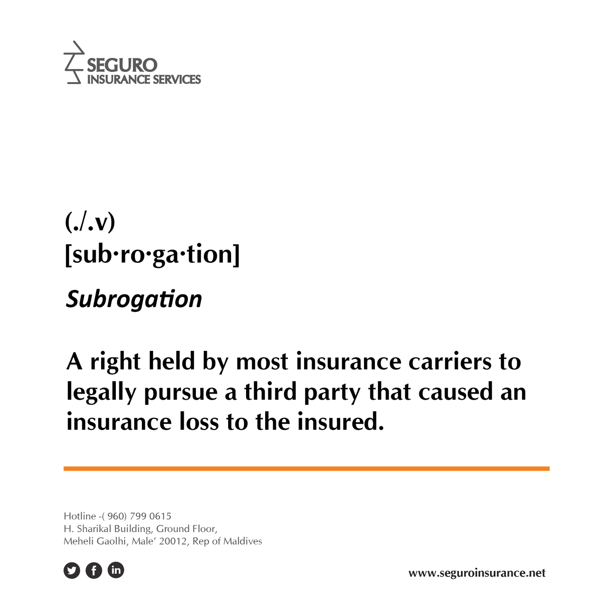 Seguromaldives's tweet photo. We're here to help you get the best insurance and find the best policy for your needs!
Reach us; 7990615 or email assist@seguroinsurance.net
#seguro #insurancebroker #onestopinsurance #bestbrokerintown #maldivesinsurance https://t.co/mQ55WkCAQL
