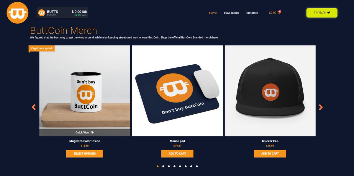 ButtCoinASA's tweet photo. 🎉Buttcoin Merch 🎉 
Thanks again to 
@TheCoolMoonweb
Our in-house #butts Web/Dev/Wizard has updated our #ButtStore! 
🥳 More items, more options and improvements have been made ✅ 
Pay in $Algo #algofam
Please have a look 👀 
@ButtCoinInfo @ButtCoinTV @Bhikkhu_Bear @AlgoLunch https://t.co/QplBnLjErv