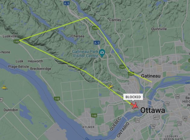 MNB_Aviation's tweet photo. Reassuring to know that “Blocked” made it safely from #CYND to #CYOW (about 25nm - if direct)! https://t.co/PHWPJnI3Pc
