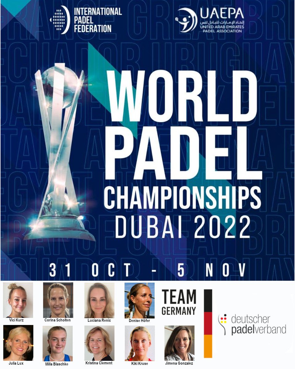 Das deutsche Damen-Team für die FIP Padel-WM vom 31.10.-05.11. in Dubai ist nominiert. #padel #padelfip #dubai #worldpadelchampionships