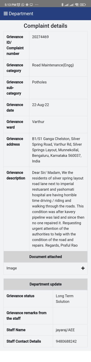 pmrao1979's tweet photo. @bbmpcommr @BBMPCOMM Dear sir,We have lodged several complaints on the bbmp sahaya app. Its been tagged as a long term solution . Appreciate if you can help get the attention of the required officials https://t.co/E5HmrZ3nsN