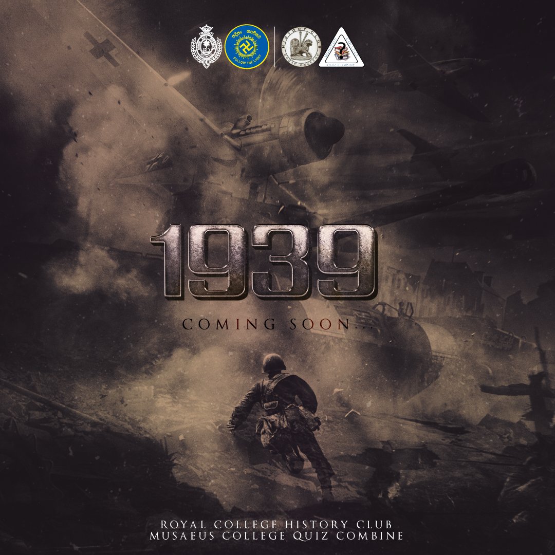 RCHC_1930's tweet photo. Royal College History Club in collaboration with Musaeus College Quiz Combine proudly presents 
1939- The International Quiz Competition on 
World War II. 

Await for the excellence..!

#1939
#WorldWar2
#RCHC22
#MCQC22 https://t.co/AmyGRUdyTn