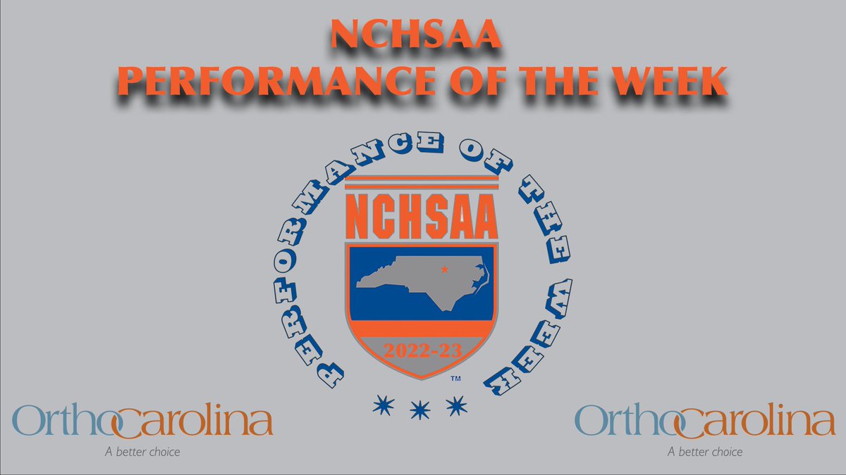 NCHSAA's tweet photo. Make sure you get your nominations in for the NCHSAA Performance of the Week Award powered by @OrthoCarolina! Nominations are due at 3:30pm today!! 

https://t.co/7MznQ6dH7M https://t.co/WravnbmOao