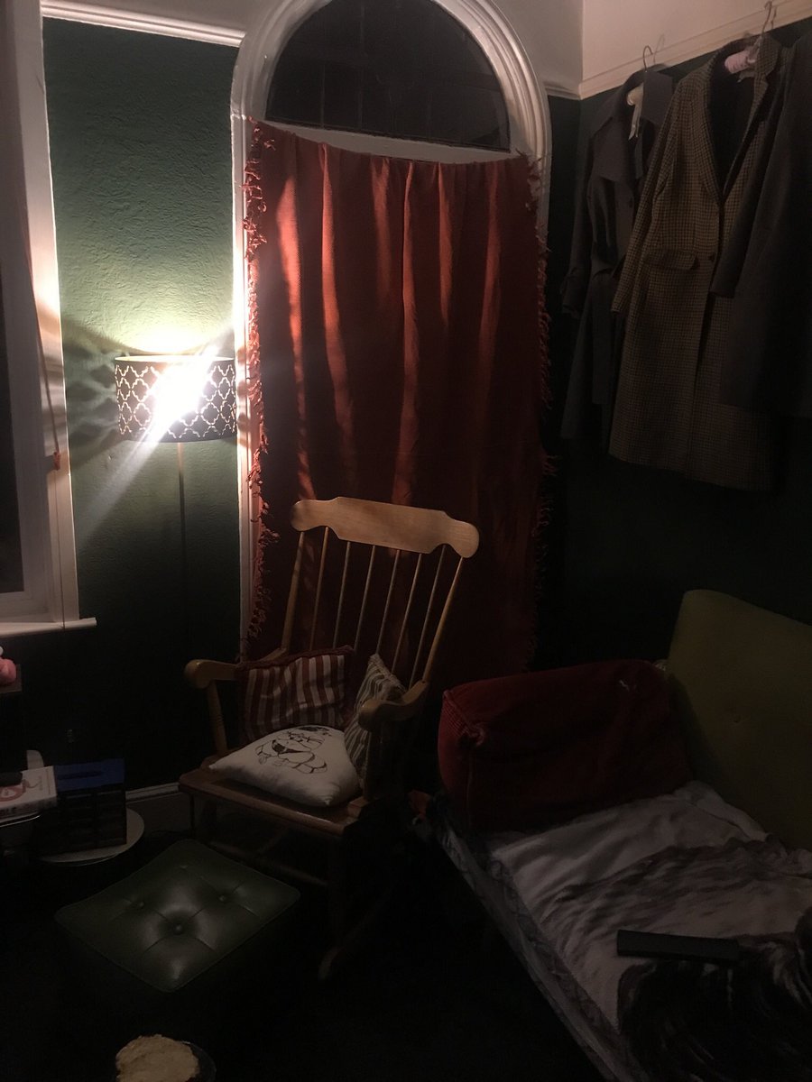 RosemaryRLE's tweet photo. I’m still living with very working class approaches, no heating on, candles at my work desk and hot water bottles. Last night Ellen made these curtains to keep the heat in. I’m proud of living like this, but really should not either feel proud, not should I bloody have to do this https://t.co/pWRWqXHUWn
