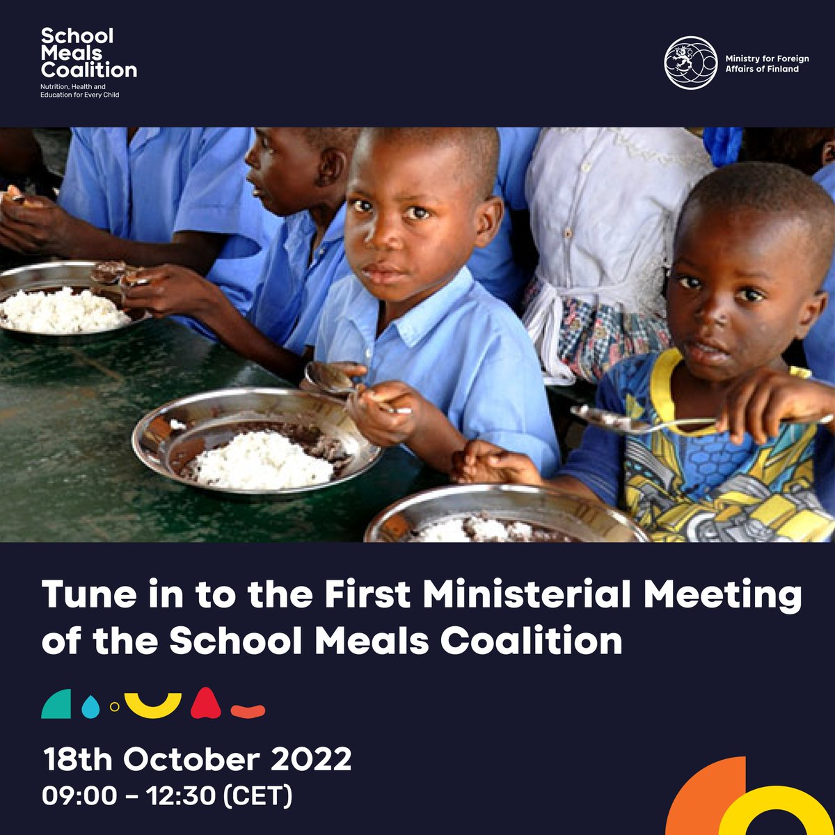 Ulkoministerio's tweet photo. Supporting school feeding plays a key role in improving food security and addressing undernutrition in developing countries.🍜
The ministerial meeting of the @SchoolMeals_ will be held in Helsinki on 18 Oct. Follow online tomorrow at 9: https://t.co/ZoR55Zqcnq #talkschoolmeals https://t.co/dOY3CeMFY4