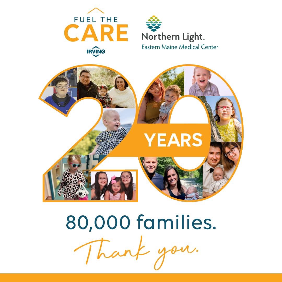 Northern Light EMMC | CMN Hospitals (@cmnhbangor) on Twitter photo We’re excited to celebrate the 20th anniversary of #FuelTheCare, helping families with travel costs between home and the hospital. Thank you, <a href="/irvingoil/">Irving Oil</a> for doubling your donation at a time when families need it more than ever. We’re excited to celebrate the 20th anniversary of #FuelTheCare, helping families with travel costs between home and the hospital. Thank you, <a href="/irvingoil/">Irving Oil</a> for doubling your donation at a time when families need it more than ever.