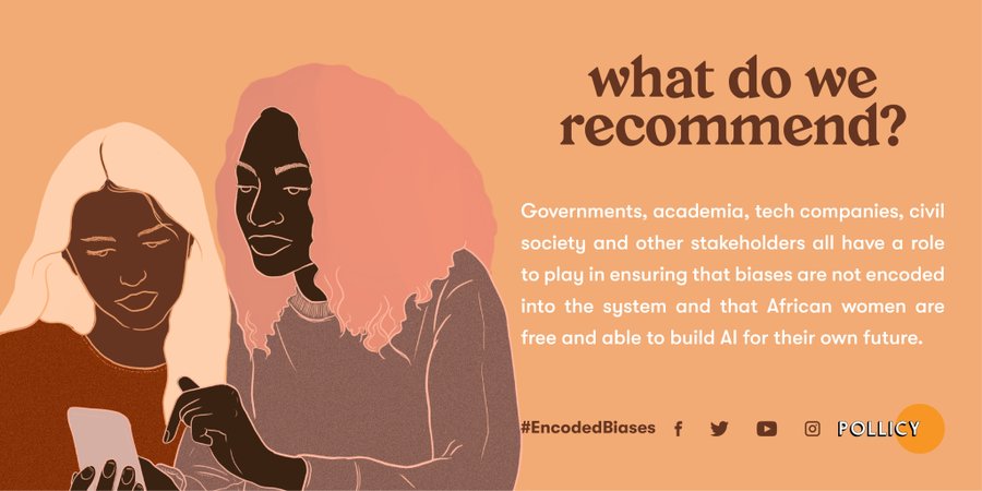 PollicyOrg's tweet photo. Govts, academia, companies, civil society and other stakeholders have a role to play in ensuring that biases are not encoded into the system & that African women are free and able to build #AI for their own future.
Explore recommendations👉https://t.co/aeFqJ9JsrA
#EncodedBiases https://t.co/OvUBD4M7cT