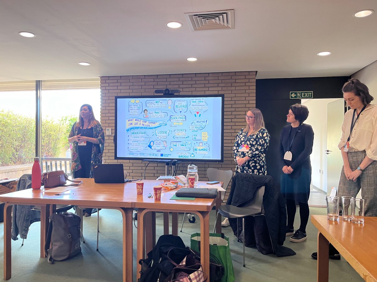 LindsayDewa's tweet photo. ❤️ how everyone is embracing complexity, &amp; diversity into everything they do in mental health research - like @drSarahParry &amp; others who have worked w/ people w/ lived experience of hearing voices. Certainly feels like co-production is at the heart of this summit #EmergingMinds https://t.co/mHzdoVthfW