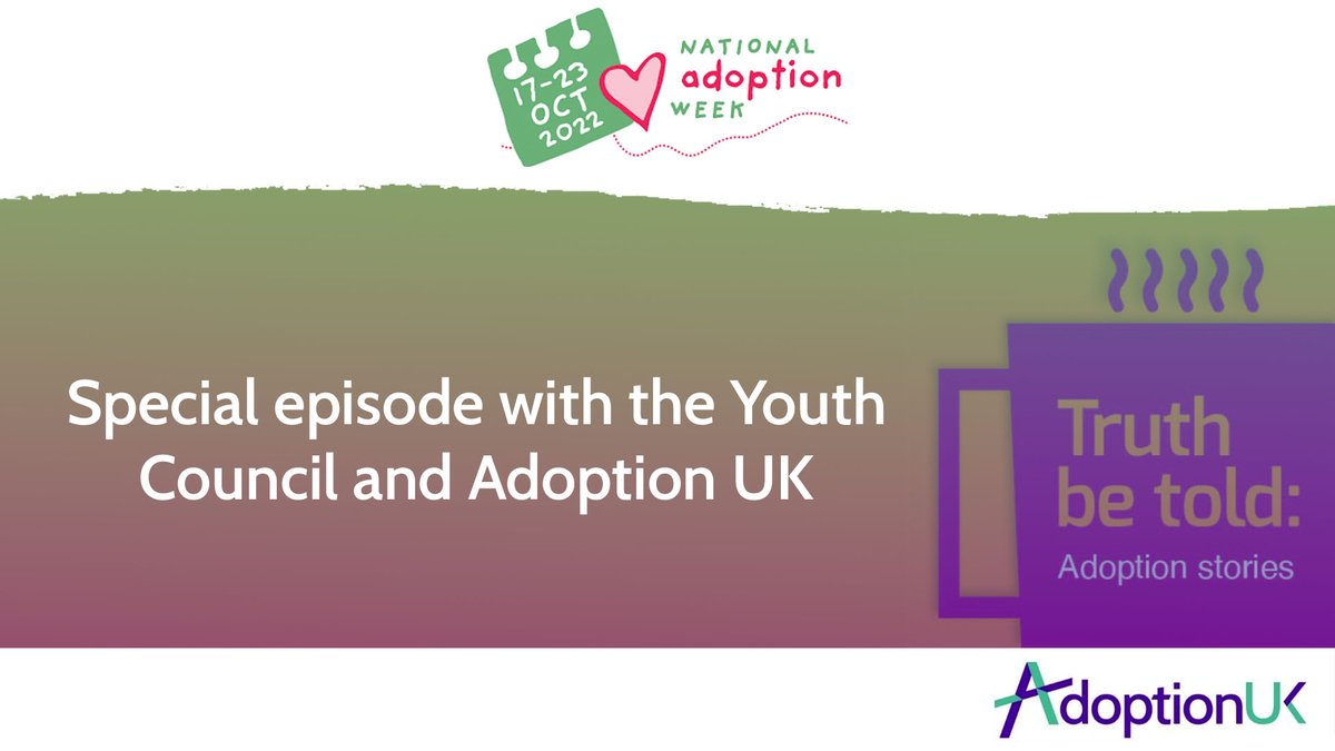 AdoptionUK's tweet photo. Award-winning podcast Truth be told: Adoption Stories, produced by the National Adoption Service in Wales returns for a second series. Look out for a special episode with the Youth Council and Adoption UK #nationaladoptionweek @nas_cymru https://t.co/0694qhG0V9