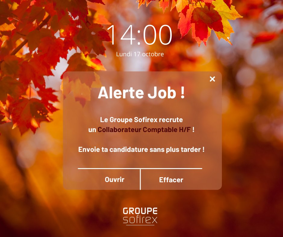 🚨​Alerte RECRUTEMENT🚨​

Le Groupe Sofirex recrute pour son bureau de Roanne (42) un Collaborateur Comptable H/F ! 🎯
​
👉🏻​Descriptif du poste : ​sofirex.fr/Nos-offres-d-e…