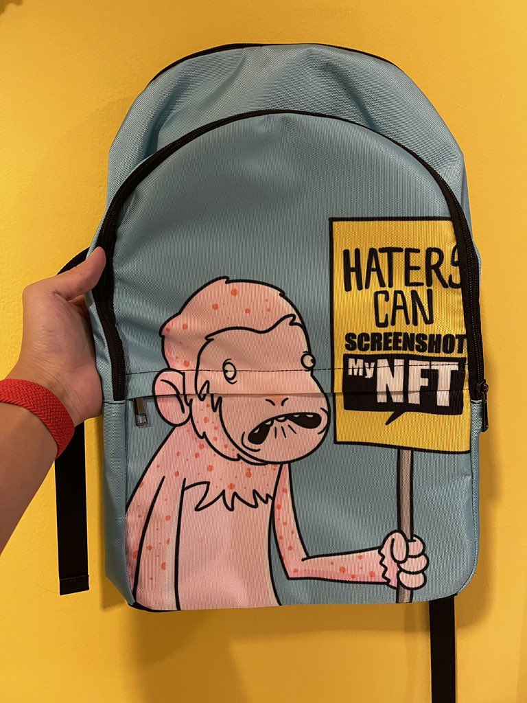 rayshearer's tweet photo. Dope enough? IRL #BackpackNFTees
Order yours now at https://t.co/7kHMNOJQeO
Customize with your own NFT.
@ApeHaterClub @GODHatesNFTees @srpeters @SrPetersLAB https://t.co/nCF40WhRg5