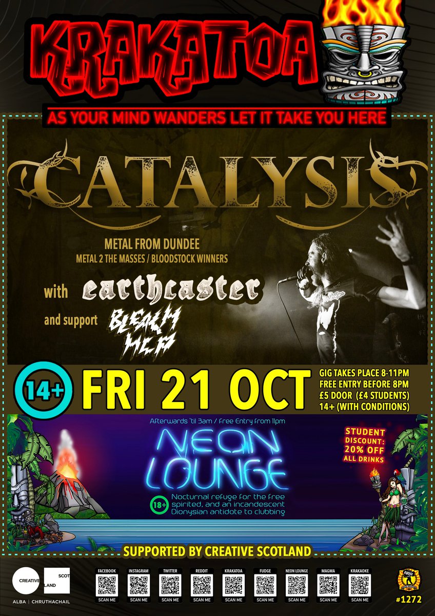 VolcanicTiki's tweet photo. #friday #volcanictiki #krakatoa #catalysis #earthcaster #bleachhcp #live #aberdeen #abz https://t.co/v5xWJU8haF