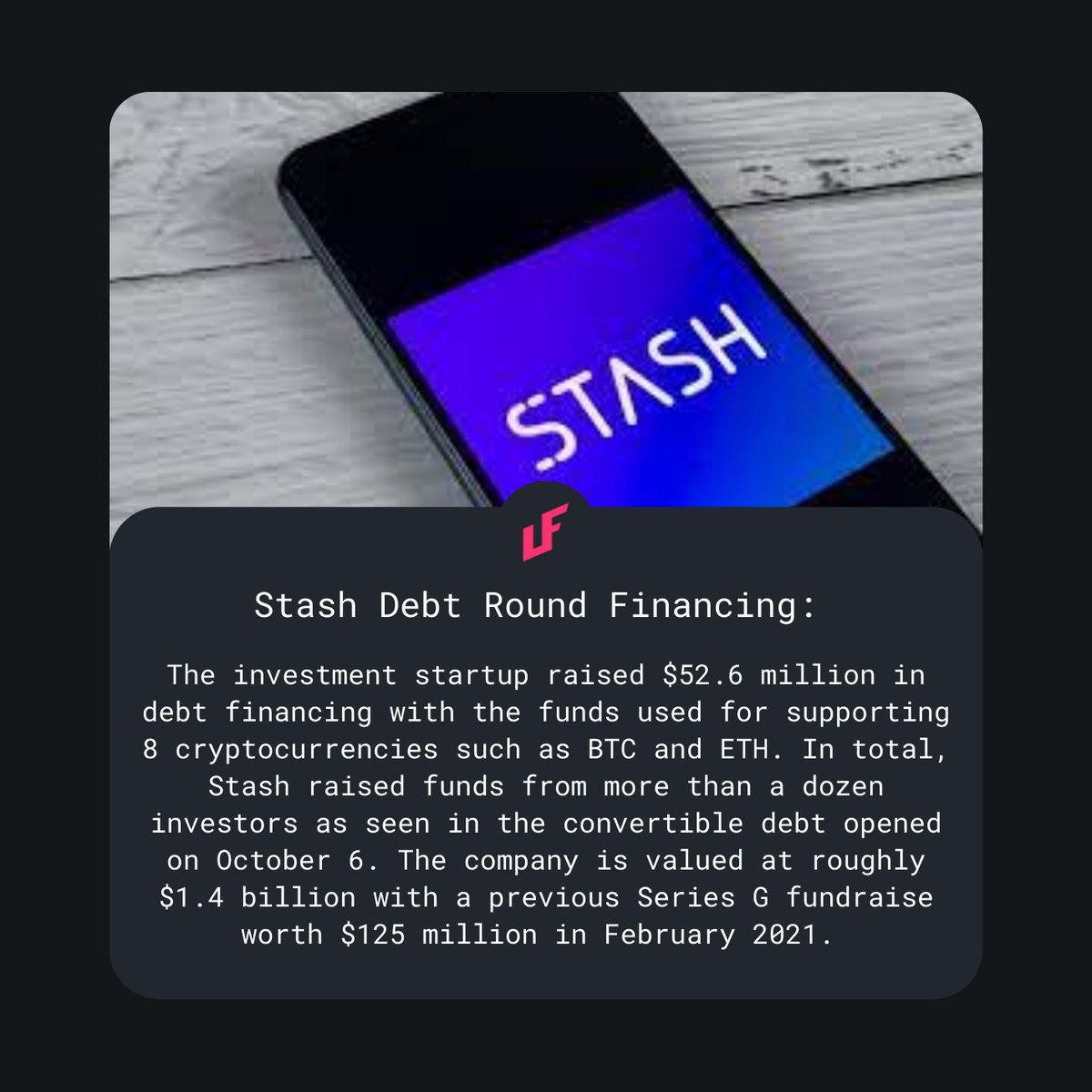 STASH valued at $1.4 billion.