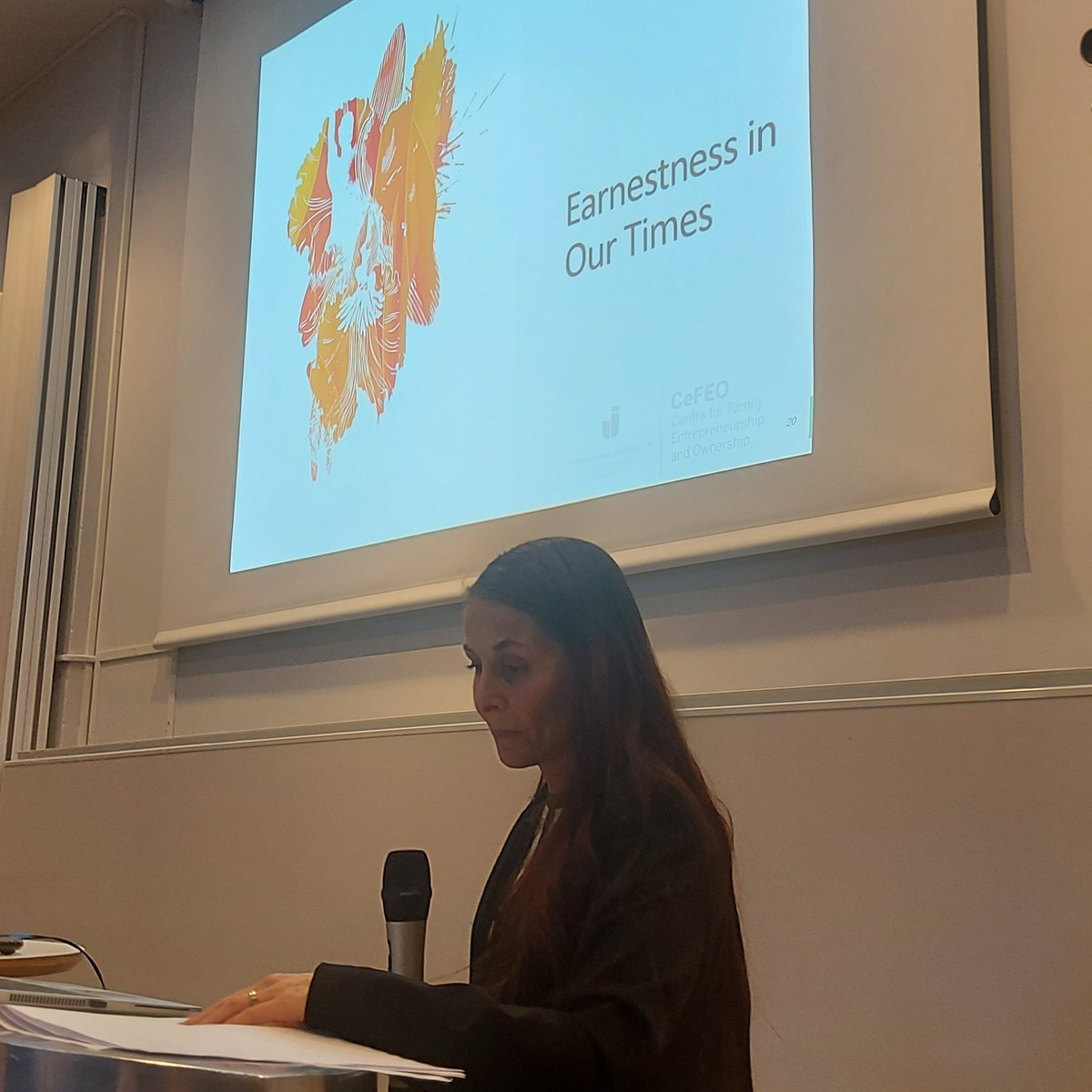 Marcela Ramirez Pasillas giving an impressive speech on the urge for earnestness for #sustainability during the ongoing #unprme Nordic's PhD course at <a href="/Stockholmschool/">SSE</a>.