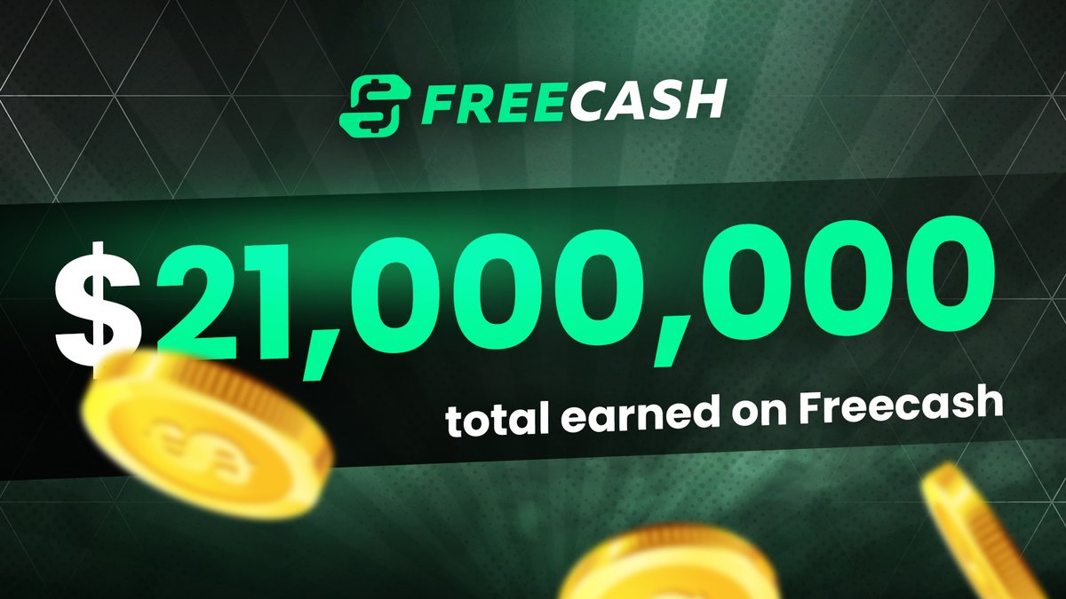 freecashcom's tweet photo. [$100 GIVEAWAY]

$21,000,000 total earned on Freecash.
Another great milestone that we reached is only thanks to you guys.

▶️ RT
▶️ Follow us
🕜 5 Days / $100 Prize

Check out our $200,000 event that is still going! https://t.co/0aoT1ASGHG