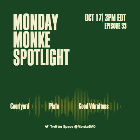 MonkeDAO's tweet photo. gm GM

(good morning Good Monkes)🍌

Be sure to grab some coffee and tune into our Monday Monke Spotlight starting later! 🐒☕

https://t.co/SFzXjwBokA

See you there!  

@jpk1080  @Plato2Earn  @onlyGVs https://t.co/sSIl22uY0A