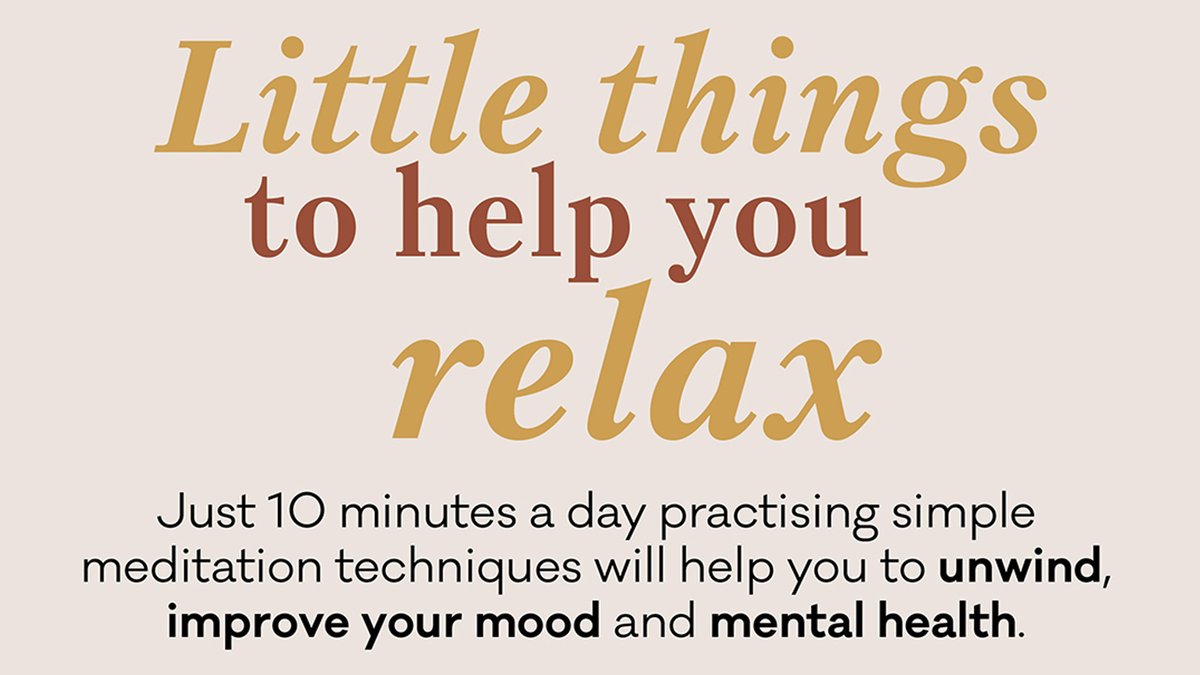 centremk's tweet photo. A little thing to help you relax. #OneLittleThing

Dedicating just 10 minutes daily to practising simple meditation techniques will help you unwind and improve your mental health.💭

Read more Little Things Here: https://t.co/ukYWRHKEvN https://t.co/85yLHkp3NX