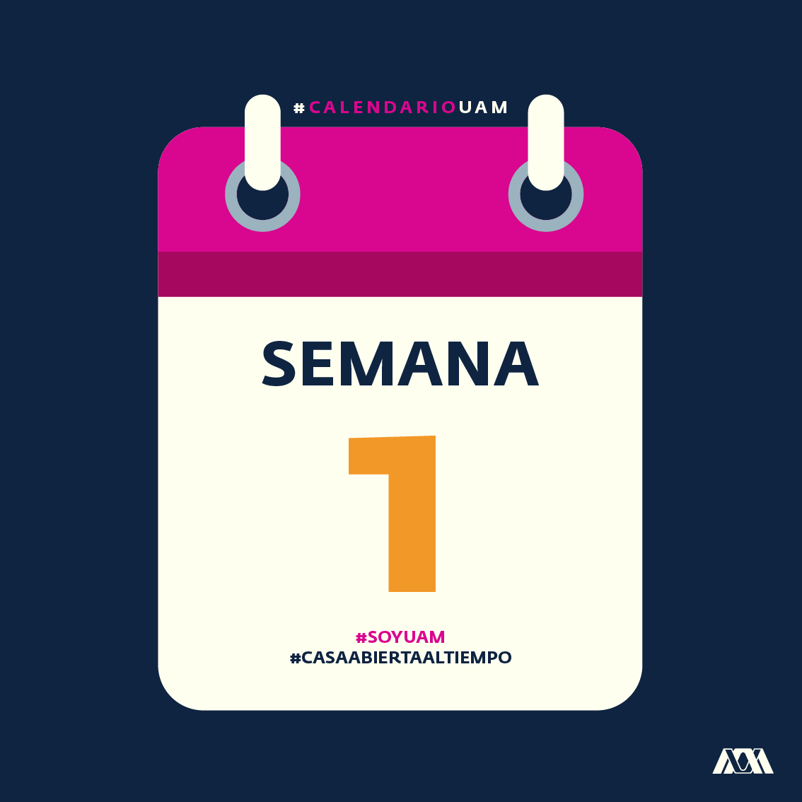 🗓 ¡Éxito en la #Semana1 de actividades!
.
#CalendarioUAM #UAM #SoyUAM
#CasaAbiertaAlTiempo