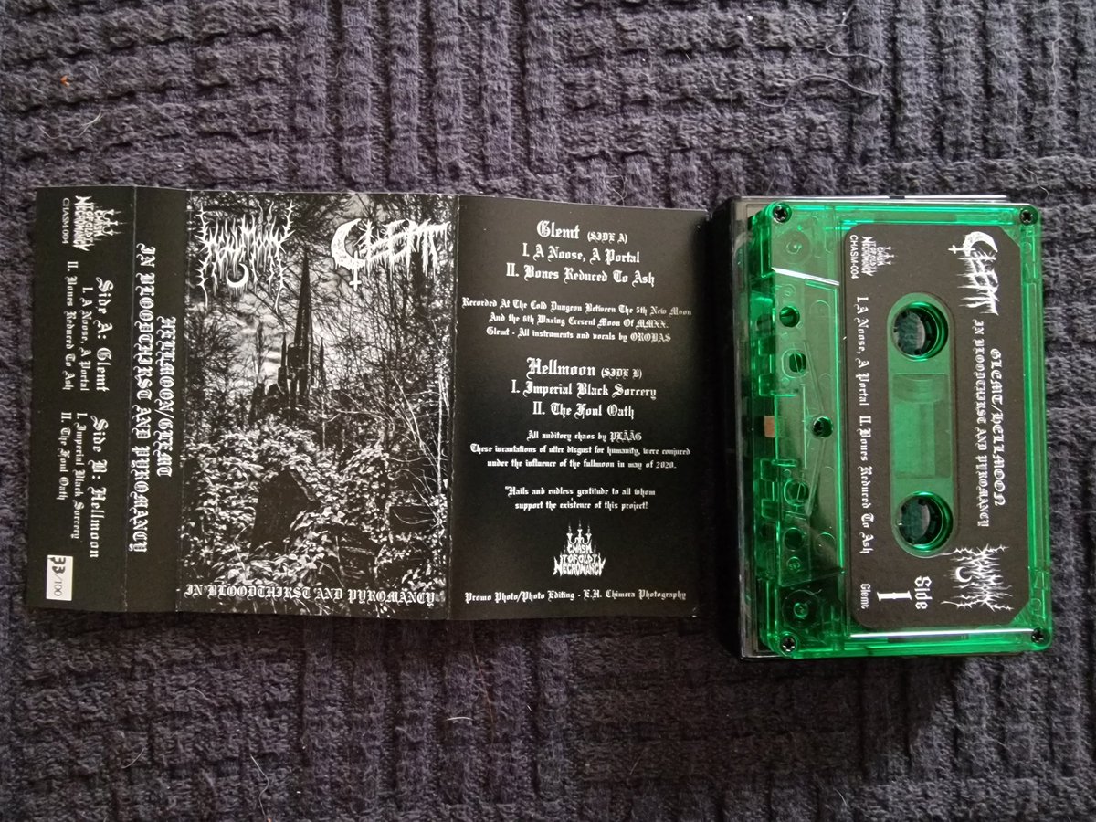 LordOfTheShado8's tweet photo. Finally through the Monday Mail these gems. Honestly these topped my day. Here we have #Hellmoon & #Glemt In Bloodthirst & Pyromancy Split. Limited Edition Cassette number 33/100 Hail to the #blackflame #Foras #LordOfTheShadows ๐ฏโ๏ธโ๏ธ๐ค๐ฅ https://t.co/2gHLkyeLm1
