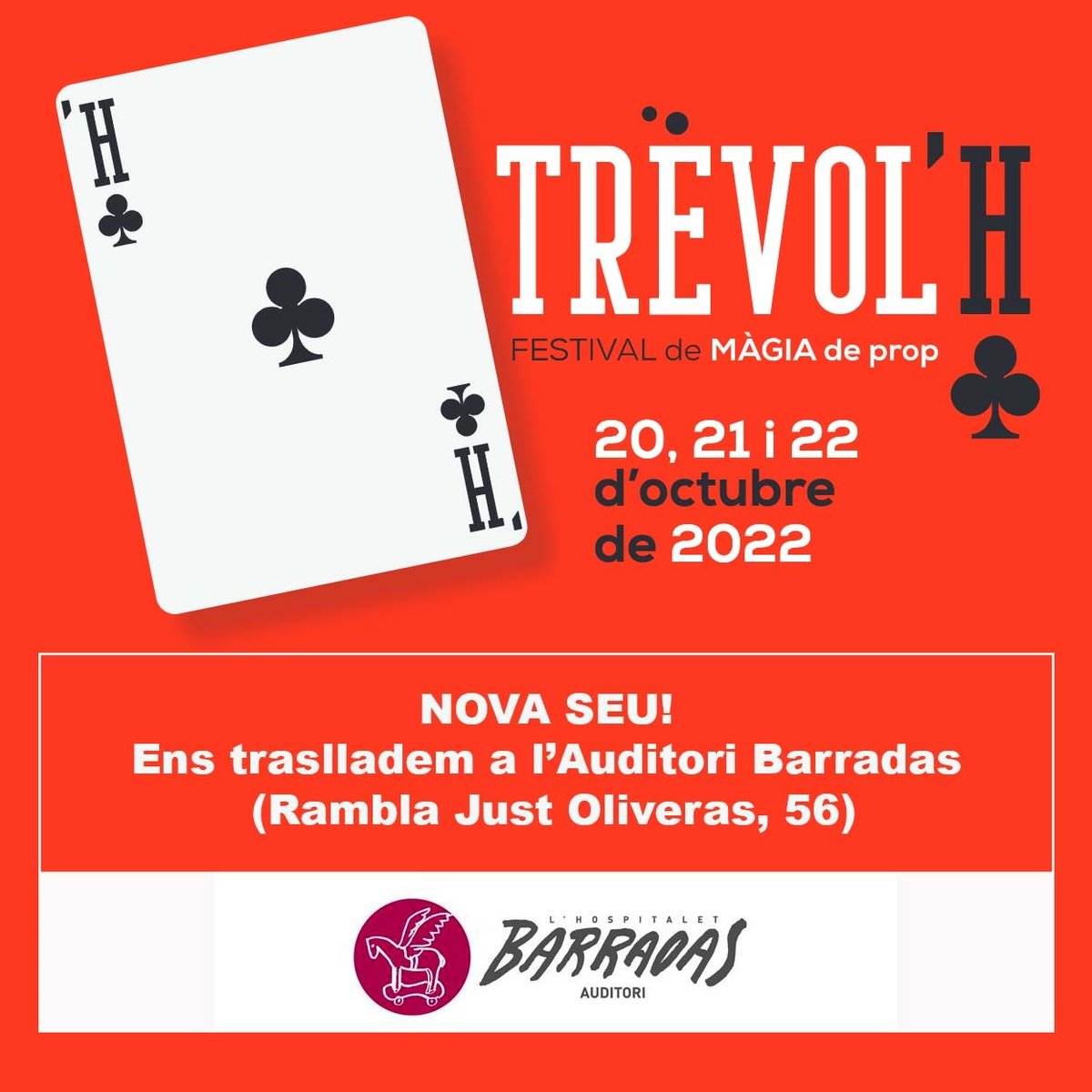 festivaltrevolh's tweet photo. Queden molt poques entrades per gaudir dels quatre espectacles, la gala d’obertura, la conferència i el taller de màgia en família del TrèvoLH d’enguany. Comencem el proper dijous a l’Auditori Barradas. 

Afanya’t i reserva a https://t.co/2L5d5aavPi https://t.co/eP4KvwYyRG