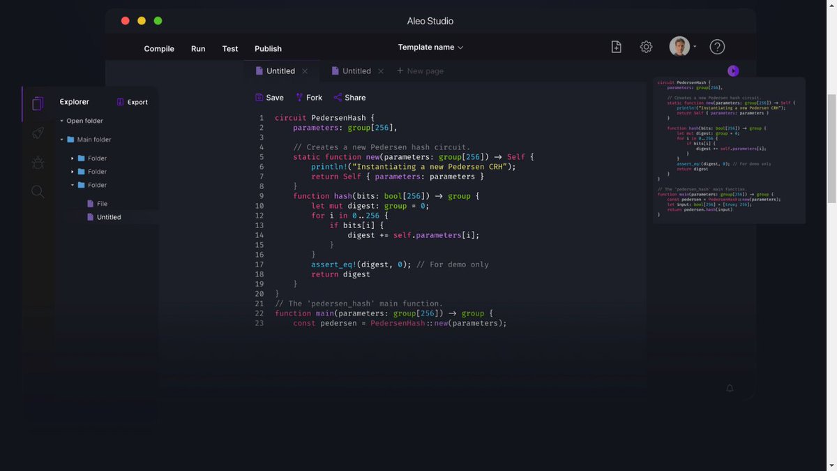 MarikJudo's tweet image. Aleo studio is integrated development invironment wiсh is proved by Aleo
It use special programming language Leo🦁
#leolanguage #crypto #programmer
