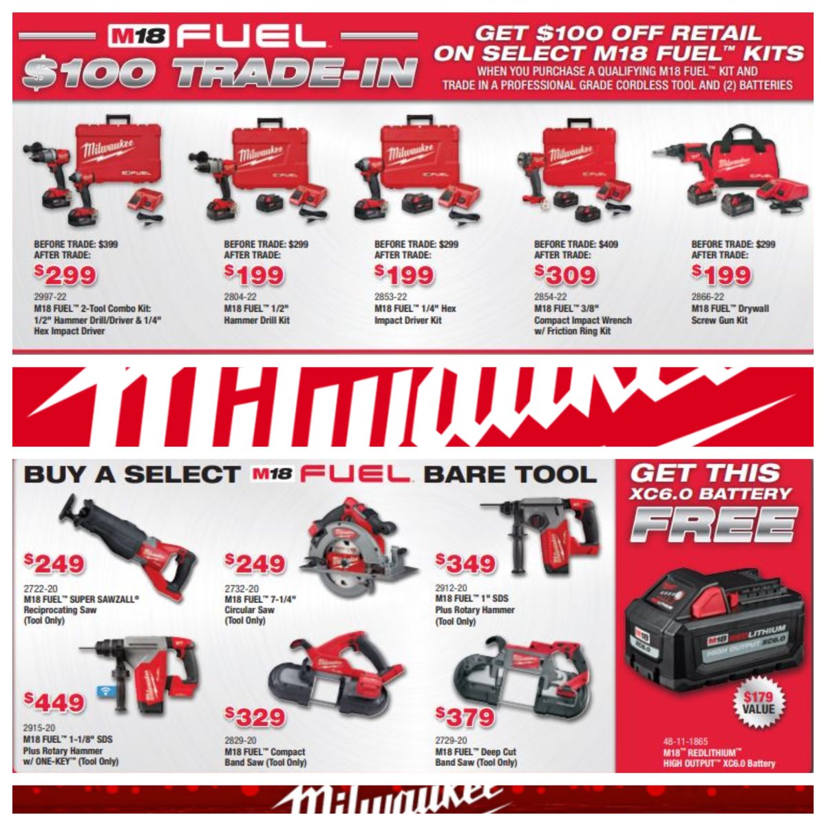 BurnsTools's tweet image. Get your week off to a good start at #BurnsPowerTools with our #Milwaukee #sale still rolling. Due to the trade in we need to collect our trade in deals are good in store only. Either way there are tons of ways to save at Burns. #plumbers #electricians #HVAC #carpenters #M18 #M12