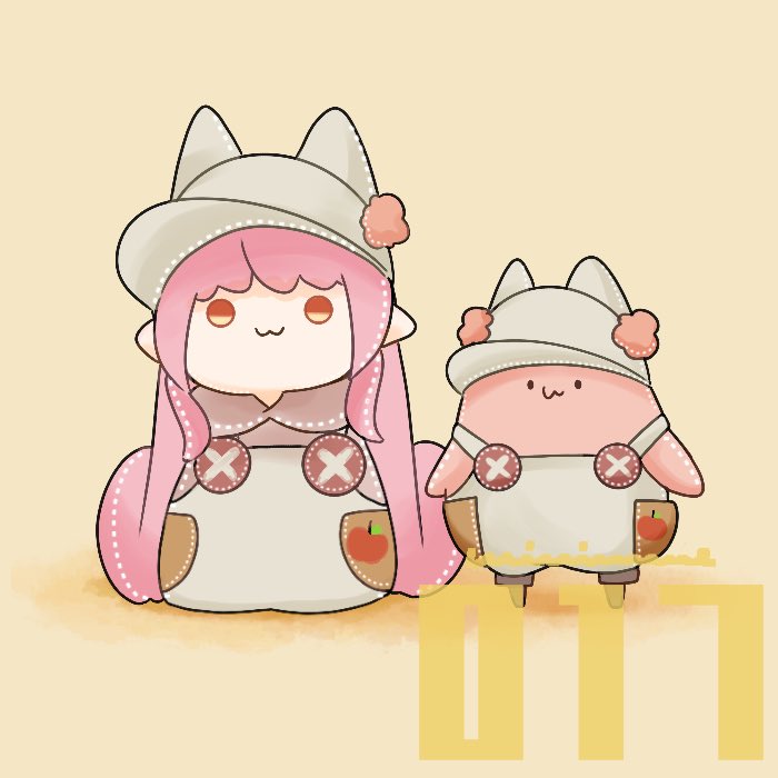 hat pink hair :3 animal hat cat hat long hair chibi  illustration images