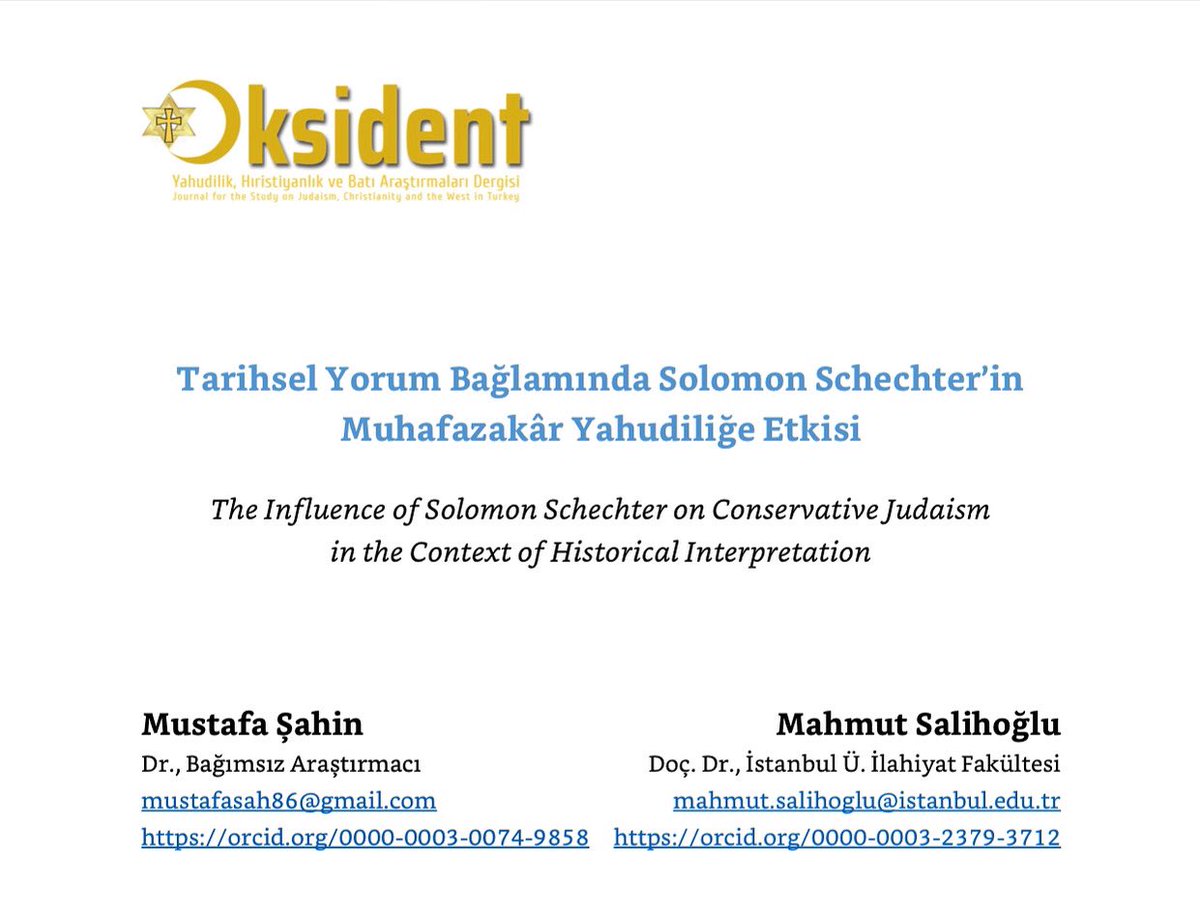 Schechter’in Muhafazakâr Yahudiliğin, diğer dinî hareketlerle olan ayrışma ve müstakil yapılanma sürecine katkısı nedir? Yahudiliğin teşekkülünde vahiy ve tarih nasıl bir rol üstlenmiştir? 

🖋 dergipark.org.tr/tr/download/ar…