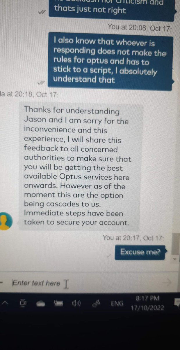TheJasonUnknown's tweet photo. @optus 
Just leaving this here Optus 
People would love to help me in my request to not pay my bill now that I have cancelled my account due to online security negligence 

Care to expand on this???

Happy to provide more videos and screenshots if you like https://t.co/j7qoK8YOVl