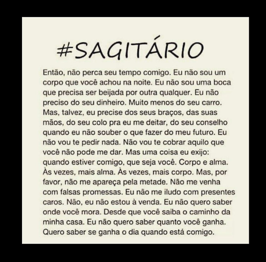 Caroloucurando's tweet photo. "Eu não quero saber quanto vc ganha.
Quero saber se ganha o dia quando está comigo." ♐️💜
#Sagitariana #MuitoReal https://t.co/ejyiWdhl5L