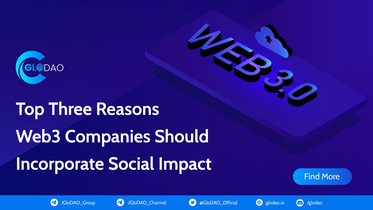 GloDAO_Official's tweet photo. ♨️Top three reasons Web3 companies should incorporate social impact♨️

❇️Bridging the gap between social impact and Web3 can allow for innovative consumer and business-related products...

Read details here👉https://t.co/xLMcYrLZve

#glodao #defi #dao #blockchain https://t.co/s2PC9GSFAs