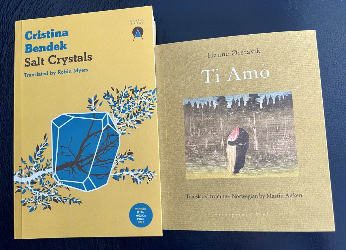 One side benefit to being unable to sleep on planes is I was able to read two great books translated by two great translators (⁦@robin_ep_myers⁩ and Martin Aitken) from two great publishers ⁦(⁦@CharcoPress⁩ and ⁦@archipelagobks⁩).