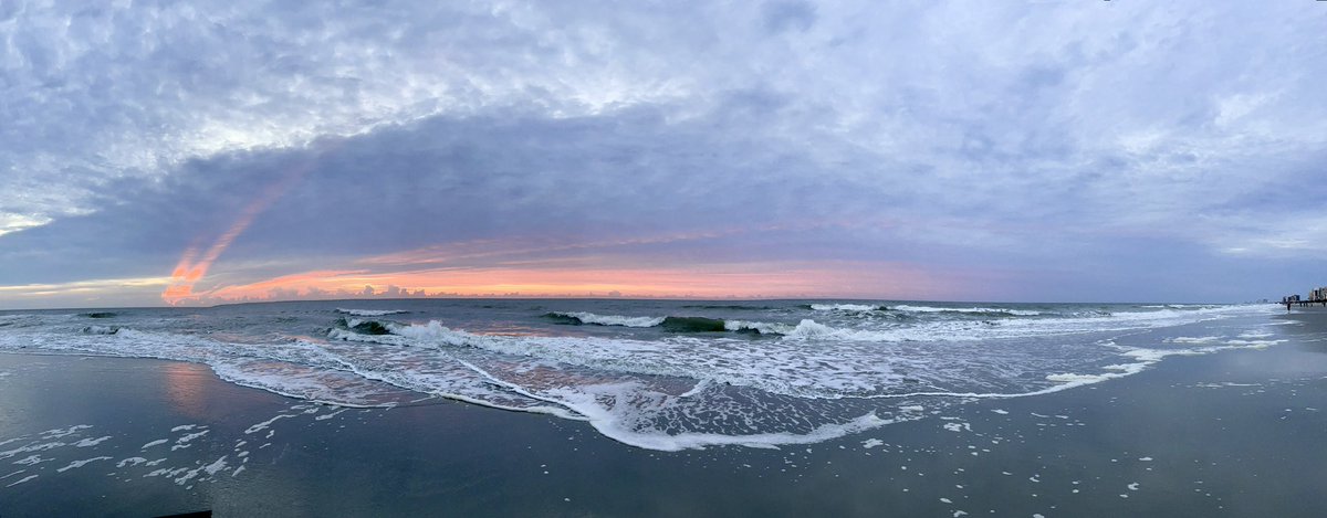 Morning view #Sunrise #Ocean #Nature #Travel #Pano #Beach #MoodySky #Fall #MyrtleBeach #CoastalLiving #Waves #Clouds @EdPiotrowski
