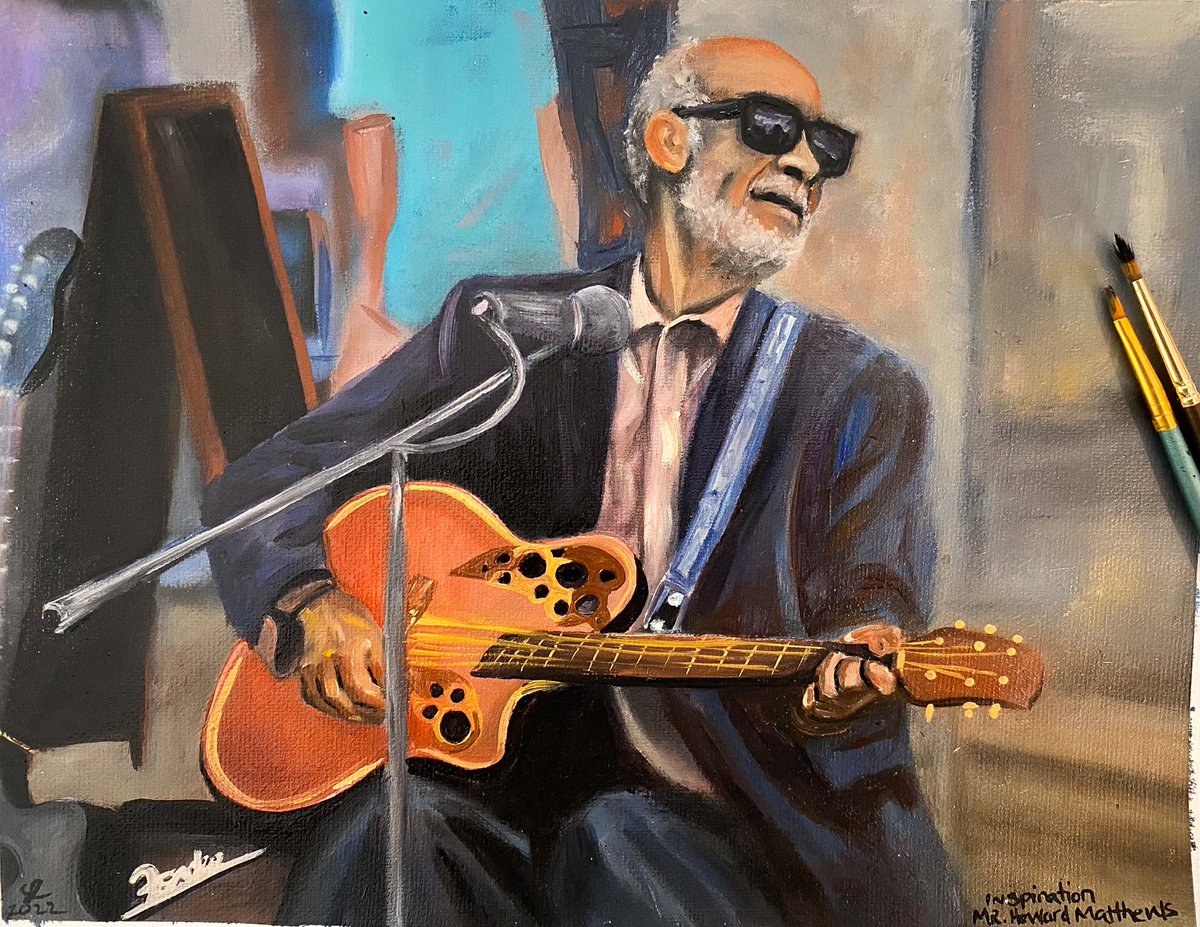 cmlpaintings's tweet photo. An oil painting if the inspiring Mr. Howard Matthews playing at Mum Fest #art #painting #inspiration #fineart https://t.co/4m07seUtOM