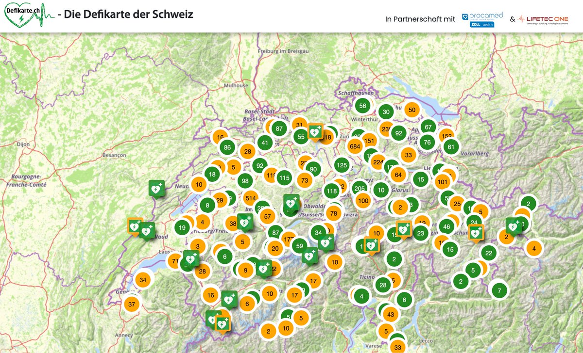 Ich bin da ja gewissermassen eine wichtige Zielgruppe:

Schnell und effizient in einer hektischen Situation den nächsten #Defibrillator finden – dank Christian Nüssli aus Ottikon seit 2020 online möglich – und nach wie vor  extrem nützlich.

Danke dafür!

defikarte.ch