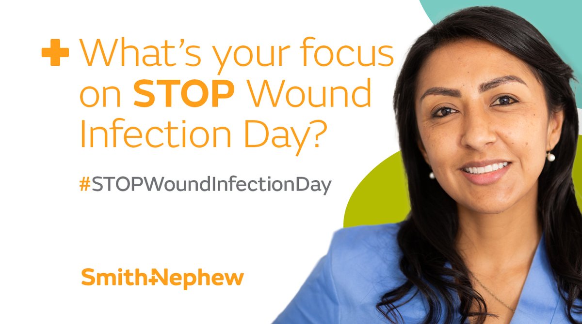 SmithNephewPLC's tweet photo. What’s your focus on STOP Wound Infection Day?

When uncertainty and inconsistency in wound assessment can lead to antimicrobial misuse, a clear #infection management pathway may help guide treatment choices. 
Download:  https://t.co/KLfclmqGiw

#STOPWoundInfectionDay https://t.co/RGtpLVkk1e