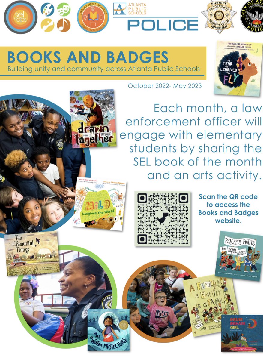 @apsupdate Please share pics of SEL #BooksandBadges today as @APSPolice reads #MiloImaginestheWorld @mattdelapena @caselorg @WTJPrincipal @ToomerES @APSFinchEagles @APSFLSTRONG @APSHAES @APSHollisCrew @BurgessPeterson @SarahSmithElem @FickettES