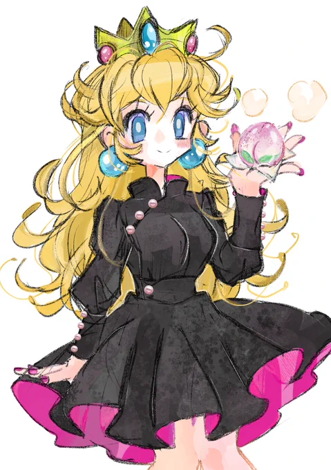 #PrincessPeach #ピーチ姫 #らくがき  #イラスト  #superMario コットンパール付きチャイナ&桃饅頭。 