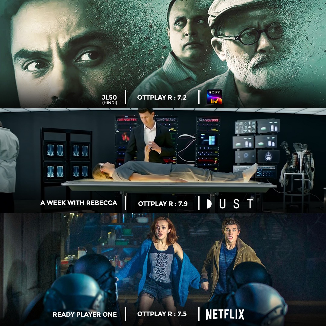 ottplayapp's tweet photo. If your mind is always wrapped around fictional stories, level-up with these 'Top 5 Sci-Fi List' this week!
 
@SonyLIV @PrimeVideoIN @ZEE5India @watchdust  @NetflixIndia   
 
#jl50 #aweekwithrebecca #readyplayerone #thevastofnight #MazeyKaroMultiply #OTTplayPremium #OTTplay https://t.co/GaprezMBpq